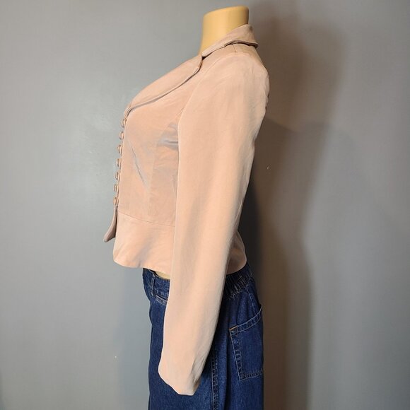 Sutton Studio Silk Jacket Size 6 Parisian Crossover Button Collared Coquette - Picture 5 of 8